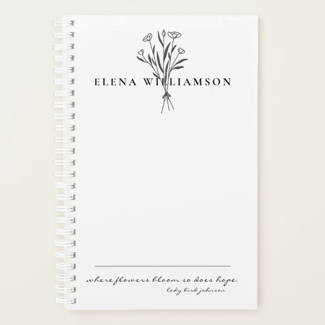 Agenda Flores Botânicas Personalizadas Mensagem de Espera (Frente)