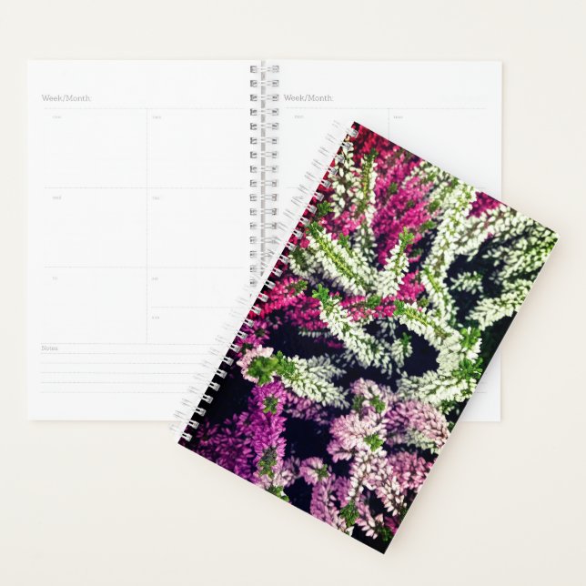 Agenda Flores brancas, cor-de-rosa e roxas (Exibição)