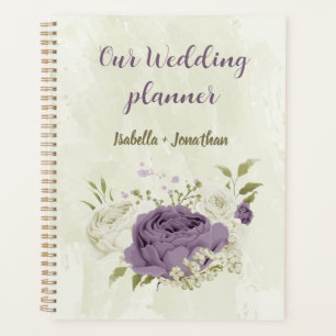 Agenda flores brancas lilás verdejante casamento