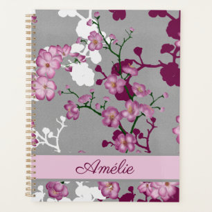 Agenda Flores Brancas Personalizadas de Cereja Branca