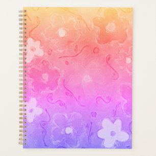 Agenda Flores Coloridas Desbotadas