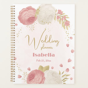 Agenda flores cor-de-rosa e brancas - botânica