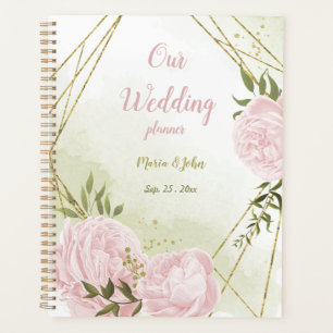 Agenda flores cor-de-rosa românticas vegetação casamento