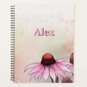 Agenda Flores Dazy de Aquarela Moderna & personalizar