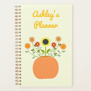 Agenda Flores de Ação de Graças em Pumpkin Personalizado