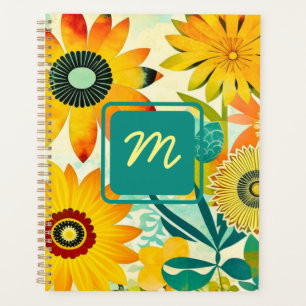 Agenda Flores de Arte Folclórica bonito Monogramadas