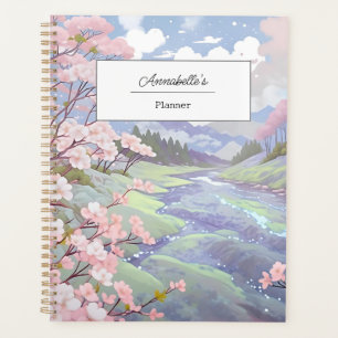 Agenda Flores de Cereja Personalizadas Pastel Watercolor