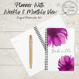 Agenda Flores de Cores Aquáticas Botânicas Rosa