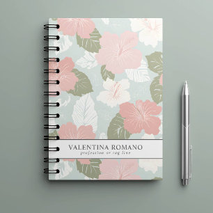 AGENDA FLÔRES DE HIBÍSCUS BOTÂNICA TROPICAL PERSONALIZADA