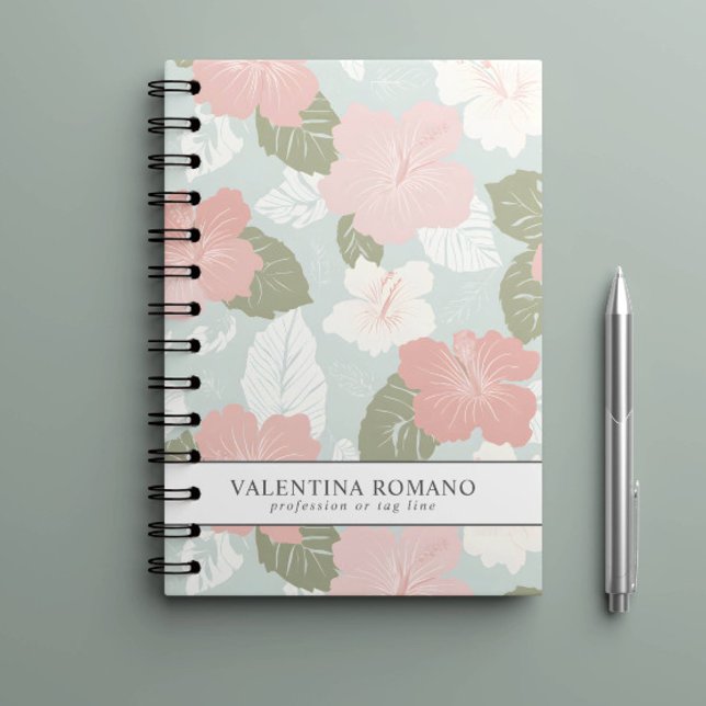 AGENDA FLÔRES DE HIBÍSCUS BOTÂNICA TROPICAL PERSONALIZADA (Criador carregado)