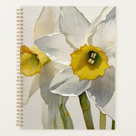 Agenda Flores de Íris em Aquarela Moderna