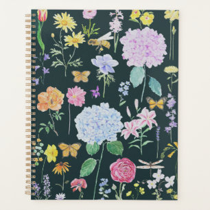 Agenda flores de jardim pintura de óleo plantas verdes