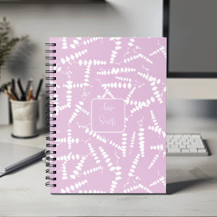 Agenda Flores de Lavanda branca em Púrpura_ Floral