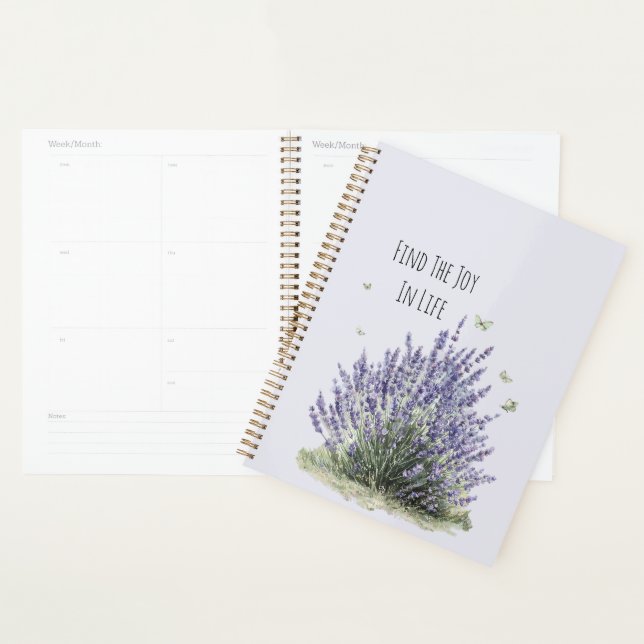Agenda Flores de Lavanda Roxa Borboletas de Menta Alegria (Exibição)