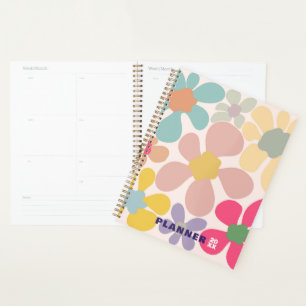 Agenda Flores De Ondas Retro Pastel