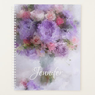 Agenda Flores de pintura a óleo Elegante Modelo moderno