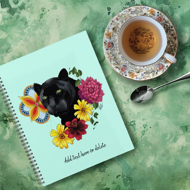 Agenda Flores de Retrato Jaguar Pretas (Criador carregado)