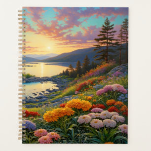 Agenda Flores do Lago da Montanha Arte Colorida