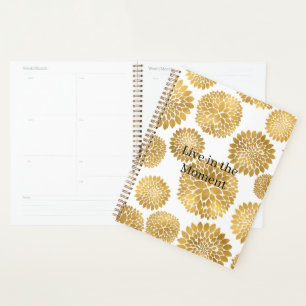 Agenda Flores Douradas Elegantes