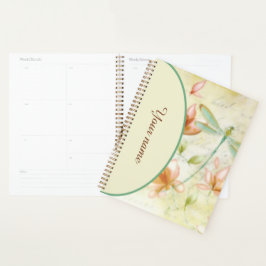 Agenda Flores e libélulas personalizadas