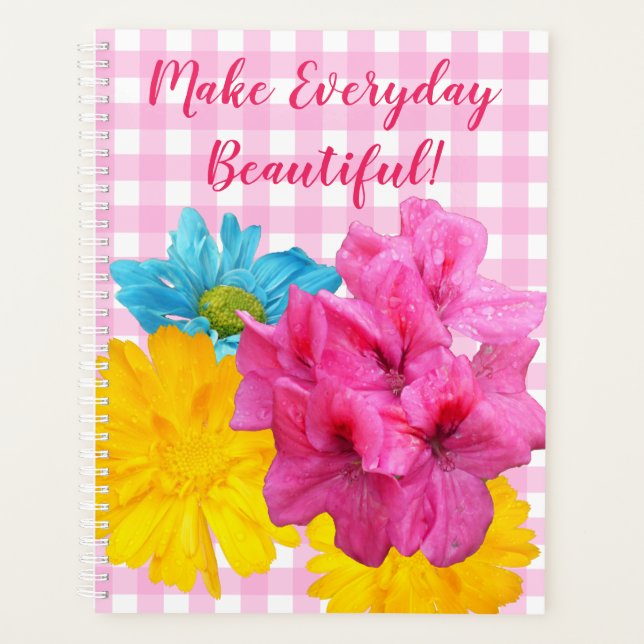 Agenda Flores e Xadrez Rosa (Frente)