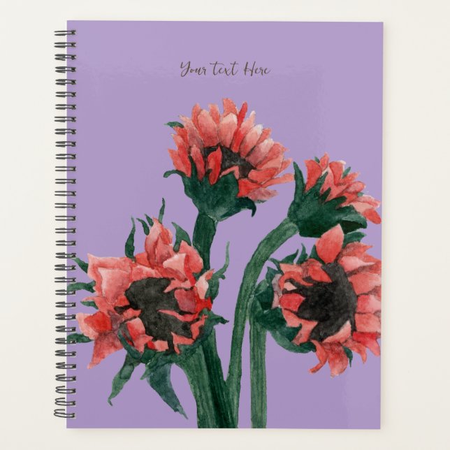 Agenda Flores em um Vaso Aquarela (Frente)