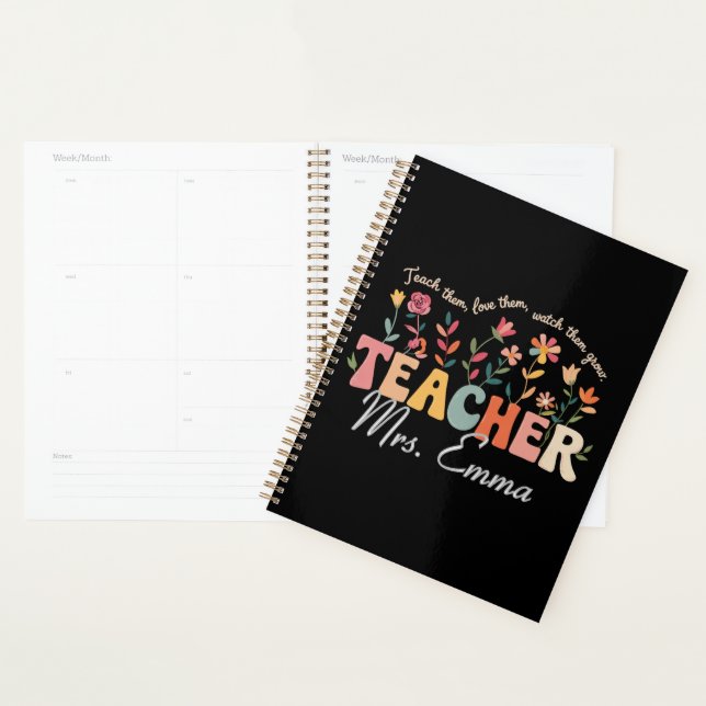 Agenda Flores Groovy Personalizadas Presente Personalizad (Exibição)