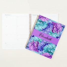 Agenda Flores magníficas de hidrangea, personalizáveis