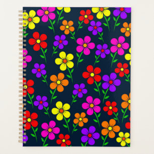 Agenda Flores Multicoloridas Padrão Floral-34654