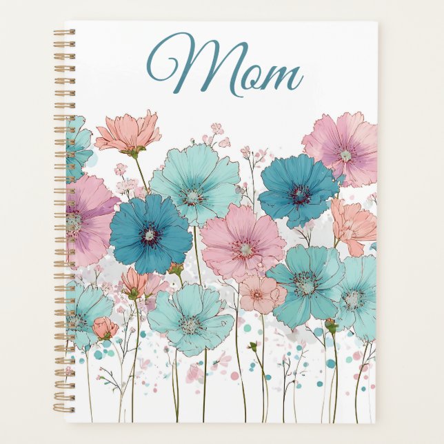Agenda Flores Primaveris Vintage para Mamãe (Frente)