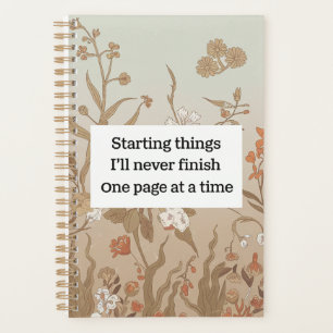 Agenda Flores Retro Começando Coisas Que Nunca Vou Termin