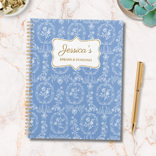 Agenda Flores Rococó Antigas Nome Personalizado Floral