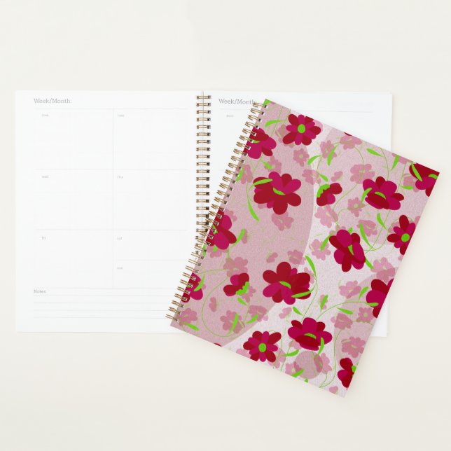 Agenda Flores rosa e vermelha - Floral (Exibição)