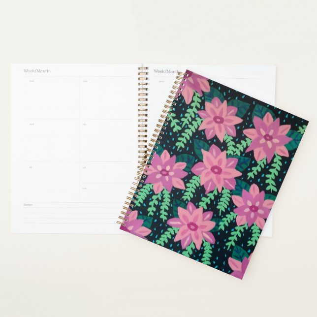 Agenda Flores Rosa em Preto (Exibição)