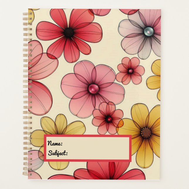 Agenda Flores Selvagens Amarelas Vermelhas (Frente)