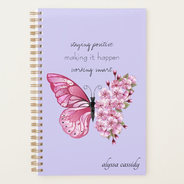 Agenda Flores Selvagens Cóteas de Aquarelas Girly (Frente)
