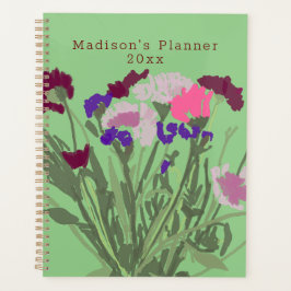 Agenda Flores Selvagens Felizes e Coloridas de Arte Moder