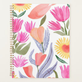 Agenda Flores Silvestres Coloridas em Aquarela | Pintado 