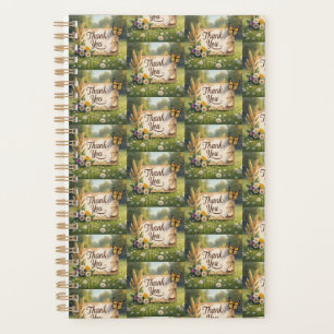 Agenda Flores silvestres desenhadas à mão, pedúnculos de 