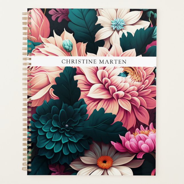 Agenda Flores simples modernas (Frente)