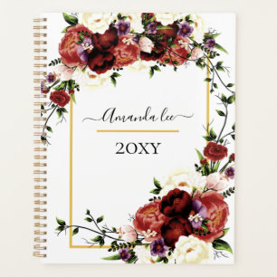 Agenda Flores Terracotta Cream Burgundy floral