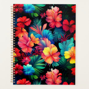 Agenda Flores Tropicais De Laranja Floral Com Folhas-6677