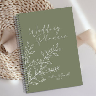 Agenda Flores Verde Salvia Casamento Boho