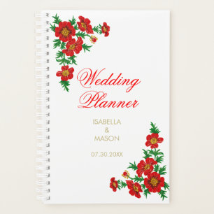 Agenda Flores Vermelhas bonito - Casamento