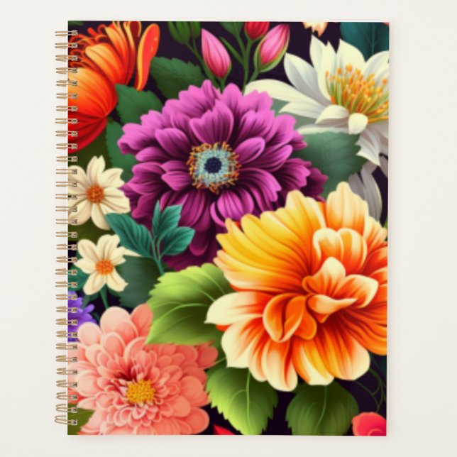 Agenda Flores vívidas coloridas (Frente)