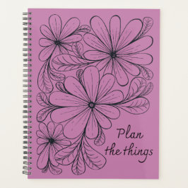Agenda Flores Whimsical em Roxo