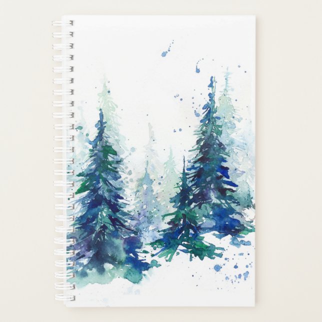 Agenda Floresta de inverno de aquarela Doença moderna (Frente)