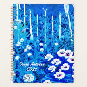 Agenda Floresta Fantástica com Flores e Pássaros