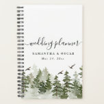 Agenda Floresta Verde Moderna De Aquarela De Inverno Com<br><div class="desc">Floresta Verde Moderna De Aquarela De Inverno Com Neve</div>