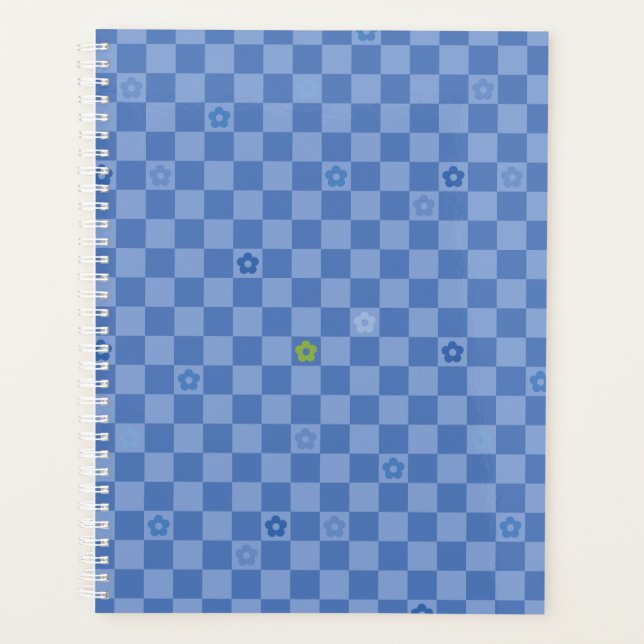 Agenda Flower Checkered Pattern No. 01 - Light Blue (Frente)